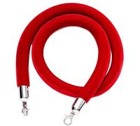 Queue Barrier Rope, Velvet Barrier Rope With Silver Or Gold Hooks Multicolor 2ft-10ft(Red A,2.5m/8.2ft/98.4in)