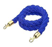 Queue Barrier Rope with Gold/Silver Hooks 8ft Braided Hemp Safety Rope Crowd Control Rope Blue Queue Line Barrier for Events 2.5m/12ft Options