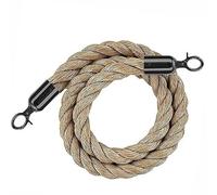 Queue Barrier Rope With Metal Hooks, Braided Hemp For Divider, Safety Barrier1/2/4M Crowd Control Stanchion 2-12Ft, Twisted Ropes Line(4.9ft/150cm)