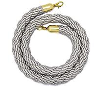 Queue Barrier Ropes with Gold Hook, Crowd Control Rope, Braided Twisted Hemp Rope Barrier for Queue Divider, Queue Line Barrier (A 5ft/155cm)