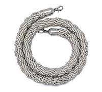 Queue Divider Twisted Nylon Hemp Rope 32mm Stanchion Barrier Ropes for Hotels Restaurants Movie Theaters - Grey 1.2m (3.93ft) - and Stylish Crowd Control Solution