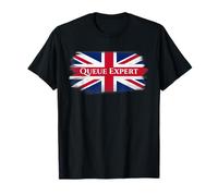Queue Expert Funny British Humour Sarcasm Saying T-Shirt