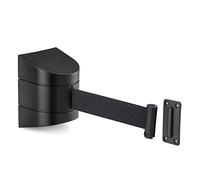 Queue Fixed Wall Mount Belt Barrier, Retractable Rope Yellow/Black for Separated Region Crowd Control, All Black(10m/32.8ft)