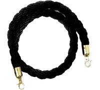 Queue Guardrail Rope, with Hook Guardrail Rope, for Red Carpet Events, Hotels, Banks and Other Public Areas (2m-Black)