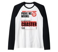 Queue Line Debate Roller Coaster Enthusiast Design Raglan Baseball Tee
