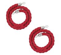 Queue Management Rope 1.5m Red Braided Hemp Barrier Rope with Silver Hook Crowd Control Ropes for Visitor Guidance Sturdy and Durable Event & Line Queue Solutions