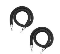 Queue Management Rope, Crowd Control Barrier for Posts, Queue Post with Silver Hooks, Rope for Carpet Events, 3.2cm(Black,1.5M)