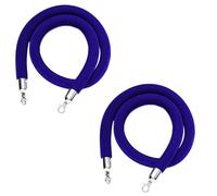 Queue Management Rope, Crowd Control Barrier for Posts, Queue Post with Silver Hooks, Rope for Carpet Events, 3.2cm(Blu,1.5M)