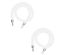 Queue Management Rope, Crowd Control Barrier for Posts, Queue Post with Silver Hooks, Rope for Carpet Events, 3.2cm(Wit,1.5M)
