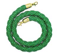Queue Management Rope with 2 Hooks, 100-305 cm Hemp Rope, Crowd Control Barrier Cord for Event, Theater, Hotel, Restaurant, Cinema (Size: 4.9ft/150cm, Color: Green)