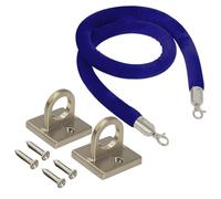 Queue Management Rope with Wall Hooks - 1.5m Adjustable VIP Barrier for Events Theaters Red Velvet Supports Up to 4m - Crowd Control Solution