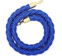 Queue Rope Barrier with Metal Hooks, Braided Barrier Rope for Queue Divider, Rope Safety Barrier 1/2/4M Crowd Control Stanchion Rope 2-13Ft, Twisted Ropes(Blue,1.5m/5ft)
