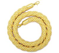 Queue Rope Barrier with Metal Hooks, Braided Barrier Rope for Queue Divider, Rope Safety Barrier 1/2/4M Crowd Control Stanchion Rope 2-13Ft, Twisted Ropes(Yellow,2.5m/8.2ft)
