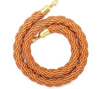 Queue Rope Barrier with Metal Hooks, Braided Barrier Rope for Queue Divider, Rope Safety Barrier 1/2/4M Crowd Control Stanchion Rope 2-13Ft, Twisted Ropes(Tangerine,4m/13ft)