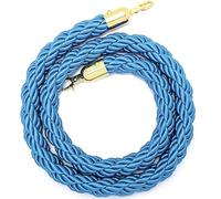 Queue Rope Barrier with Metal Hooks, Braided Barrier Rope for Queue Divider, Rope Safety Barrier 1/2/4M Crowd Control Stanchion Rope 2-13Ft, Twisted Ropes(Sky Blue,2.5m/8.2ft)