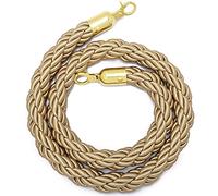 Queue Rope Barrier with Metal Hooks, Braided Barrier Rope for Queue Divider, Rope Safety Barrier 1/2/4M Crowd Control Stanchion Rope 2-13Ft, Twisted Ropes(Champagne,4m/13ft)