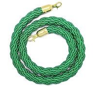 Queue Rope Barrier With Metal Hooks, Braided For Divider, Safety 1/2/4M Crowd Control Stanchion 2-13Ft, Twisted Ropes(Green,2.5m/8.2ft)