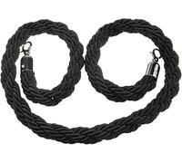 Queue Stanchion Set With 2.8cm Braided Rope, Professional Crowd Control Posts With Silver Base, Complete Barrier System For Events Venues 1M To 3M Red Rope(Black,1M)