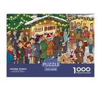 Queuing in The Christmas Market Wooden Jigsaw Puzzle Waterproof 1000 Piece Puzzles for Adults Gifts Impossible Educational Games