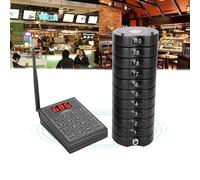 Queuing Wireless Calling System, Restaurant Pager System, 1Pcs 999 Channels Calling Keypad + 10/20/30 Pcs Coasters, 3 Calling Modes(Vibration, Buzzer + Flash),10pcs