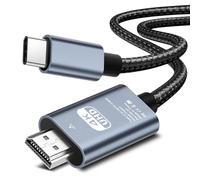 Quevati USB C to HDTV Cable 4K @ 30Hz 2 m, USB Type C to HDTV UHD Cable Braided Thunderbolt 3/4 Adapter Compatible with Phone 16/15 Pro Max, Tablets, Notebook