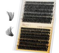 QUEWEL Cluster Lashes 80D+100D Individual Eyelashes 280Pcs D Curl Eyelash Clusters 3D Russian Lashes Individual Cluster Volume Eyelash Extensions (3D-80D+100D)