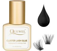 Quewel Cluster Lashes Glue 10ml Lash Clusters Glue Black Eyelash Clusters for DIY Lash Extensions Long-Lasting for Cluster Lashes Waterproof & No Irritation(Black, 10ml-new)