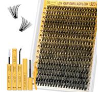 QUEWEL Clusters Lashes Kit 320 Pcs Individual-Lashes Kit, Waterproof Lash-Clusters Bond and Seal, Eyelash Clusters Applicator with Cluster-Lashes Glue Remover (QD-40D-kit)