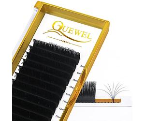 QUEWEL Easy Fan Russian Lashes 0.07D Curl Mix 8-15mm 2D-20D Volume Lash Extensions Self Fanning Automatic Blooming