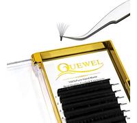 QUEWEL Easy Fan Russian Lashes 0.12C Curl 8mm Volume Lash Extensions Self Fanning 2D-20D Automatic Blooming (0.07D 13mm)