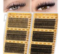 QUEWEL Individual-Eyelashes 600PCS Wispy Cluster lashes D Curl Individual Lashes Natural Look, Eyelash clusters DIY Lash Extensions for Beginners, Easy to Use at Home (30D+40D+50D+60D+80D+100D)