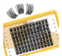 QUEWEL Lash Clusters 16mm Cluster Lashes Eyelash Clusters Soft and Lightweight Barely Feel Lash Cluster Presence Suitable for Complete Beginners' DIY Lash Extensions at Home. (16MM-FDB-01)