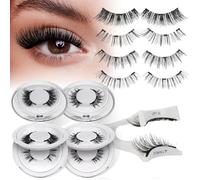 QUEWEL Magnetic-Eyelashes, 3D Natural Look Magnetic Lashes with Applicator, Reusable Magnetics Eyelashes without Eyeliner, No Glue Remover Needed Easy to Use (CX-B-4pairs-2)