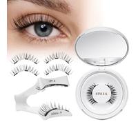 QUEWEL Magnetic-Eyelashes Natural Look, 1 Pair Reusable Magnetic Lashes Kit with Applicator, No Glue Needed Eyelashes Magnetics, Easy to Wear with Instructions(Magnetics Eyelash Kit K10)