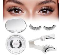 QUEWEL Magnetic-Eyelashes with Applicator, 1 Pair Reusable Magnetic Lashes Kit, No Glue Needed Eyelashes Magnetic, Easy to Wear and Remove (Magnetics Eyelash Kit B4)