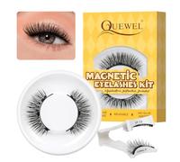 QUEWEL Magnetic-Eyelashes with Applicator, 1 Pair Reusable Magnetic-Lashes Natural Look, No Glue Needed False Eyelashes Kit, Easy to Wear and Remove (DT-Magnetics Eyelash Kit-A)