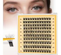 QUEWEL Pre Glued Eyelashes Natural Lash Clusters, 120PCS Big Pack C Curve Pre Glued Cluster Lashes, Strong Hold 10-16MM No Glue Needed Self Adhesive Eyelashes DIY at Home(120-MJ02)