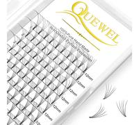 QUEWEL Premade Fan Volume Lash Extensions 5D 0.10D 12mm Russian Pre Made Fan Lashes | 3D 4D 5D 6D 0.07/0.10 C/D Curl 8-15mm | Long Lasting | Easy Application（5D 0.10D 12mm）
