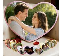 QueZeiah Personalised Pillow with Photo, Custom Pillow Gifts for Couple, Customised Decorative Pillow Pets Picture Presents, Photo Cushion with Zipper, Valentine's Day Family Wedding