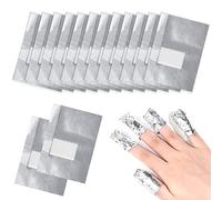 Qufiiry 100 Pcs Foil Nail Wraps, Nail Foils for Gel Nails, with Pre-attached Lint-Free Cotton Pads, Nail Foil Aluminium Wraps Remover for Fast & Gentle Soak Off Gel Polish Removing silver