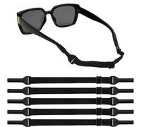 Qufiiry 5 PCS Glasses Chain, Eyeglasses Straps, Eyeglasses Cord, No Tail Adjustable Eyewear Retainer, Glasses Strap for Men Women & Teenagers, Sports Glasses Band, Soft & Durable (Black)