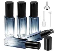 Qufiiry 5Pack 10ml Perfume Travel Bottle Glass Refillable Atomiser Set with Funnel Dropper Leakproof Portable Perfume Spray Bottles for Women Men Travel