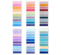 Qufiiry Page Markers Tabs, 1200 Pcs Index Tabs, Pack of 6 Sticky Tabs Page Markers, Translucent Tape Flags for Page Marking, Writable Sticky Notes for School and Office Supplies