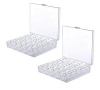 qufzdopv 50 Pieces Transparent Plastic Sewing Machine Bobbins with Bobbin Case for Brother Singer Babylock Janome Kenmore Sewing Machine