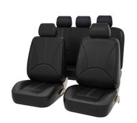 QUHOGJU 9PCS Custom Car Leather Seat Covers Full Set for Peugeot 108 2010-2016, Breathable Waterproof Comfortable Front Rear Back Seat Protector Covers Interior Accessories,A/BLACK