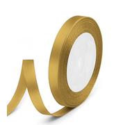 Quhora 3/8" x 25 Yards Satin Ribbon, Dark Gold Silk Ribbon Ideal for Gift Wrapping, Floral Bouquets, Crafts, Wedding Party Decorations, Christmas and Sewing Projects