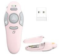 Qui Presentation Clicker Pointer, 328FT Wireless Presenter Remote PPT PowerPoint Clicker, 2.4GHz Presentation Pointer Slide Advancer for Mac, Laptop (Pink)