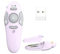 Qui Presentation Clicker Pointer, 328FT Wireless Presenter Remote PPT PowerPoint Clicker, 2.4GHz Presentation Pointer Slide Advancer for Mac, Laptop (Purple)