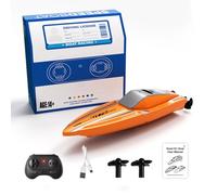 Quibuilds 1/43 Mini 2.4G Dual Motor RC Speed Boat with Dual Speed Modes, 50m Remote Range, Automatic Reset After Capsize, Ideal for River, Lake and Sea Playing, Outdoor Water Adventures (RTR)