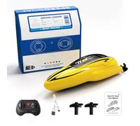 Quibuilds 1/43 Mini 2.4G Dual Motor RC Speed Boat with Dual Speed Modes, 50m Remote Range, Automatic Reset After Capsize, Ideal for River, Lake and Sea Playing, Outdoor Water Adventures (RTR)